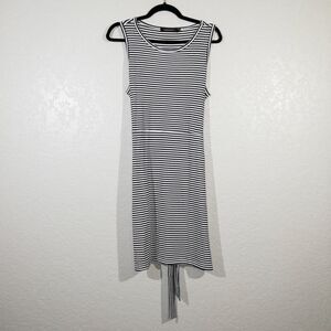 Merokeety Navy & White Striped Tie Waist Dress Size‎ Medium
